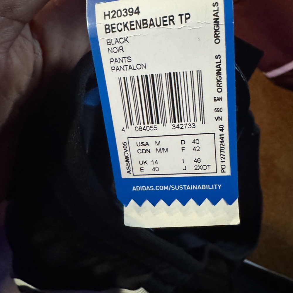 Adidas Black Beckenbauer Stirrup Track Joggers - Picture 4 of 5